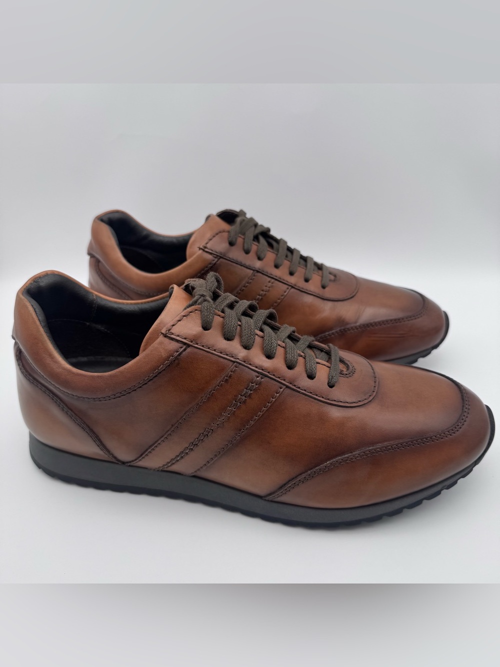 To Boot New York Francesco Brown Leather Fashion Sneakers Men's Size 8.5 M
